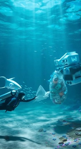 This is the beautiful, clean ocean future we need! Robots, divers, and high-tech platforms working together to eliminate plastic waste and create a safe haven for whales. Share if you believe we can achieve this! Which part of the ocean needs this technology most? Comment below! #OceanCleanup #FutureCity #WhaleSanctuary #MarineTech #EcoGenesis #PlasticCrisis #OceanHeroes #ReelsViral #SciFi #Conservation | Animal Care