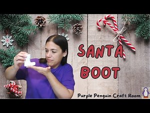 DIY Santa Boot Tree | Dollar Tree Christmas Craft Using Bottle Brush Tree