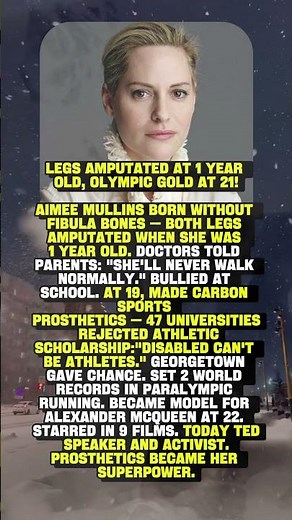 LEGS AMPUTATED AT 1 YEAR OLD, OLYMPIC GOLD AT 21