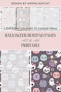 Halloween Mini Notepad Set | A5 and A6 Pages | Digital PDF Printable | Cute & Spooky - Etsy