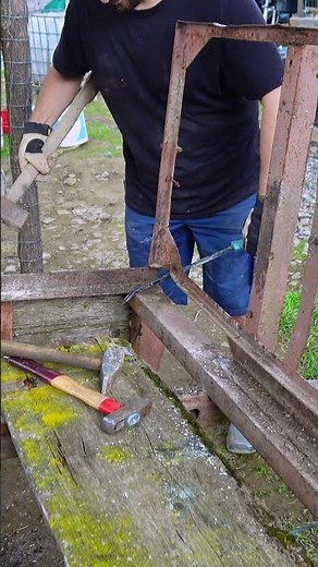 Using a Chisel and a Hammer to Straighten Metal Trailer Frame