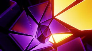 Flying through a tunnel with glowing panels. Loop animation 003