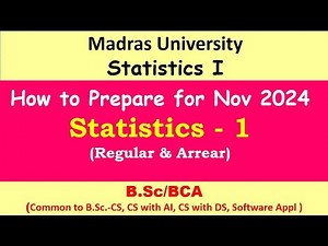 How to prepare Statistics 1 I Arrear & Regular( Nov 2024 ) Madras University| Statistics 1