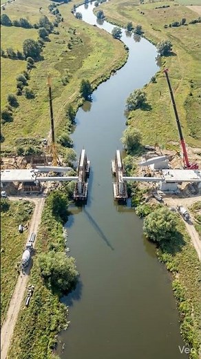 From Wide River to Twin Parallel Bridges in Seconds #shorts #construction