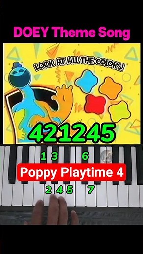 DOEY Theme Song Poppy Playtime Chapter 4 Piano Tutorial #shorts
