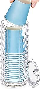 Bathroom Cup Dispenser, Mouthwash Cup Holder for 3oz Disposable Paper Cups, Fit for Mouthwash Cups Storage, Vanity Makeup Organizer - Clear