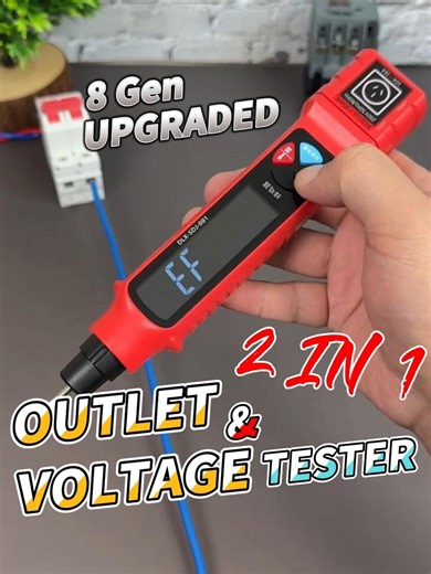 This little pen is both a voltage tester and an outlet tester?!! #voltagetester #outlettester #voltmeter #electrician #electricaltools #gfcioutlet #homesafety #circuitbreaker #DELIXI #electricalshock #electricalsafety #ncv #SummerVibes #tiktokdealsforyoudays