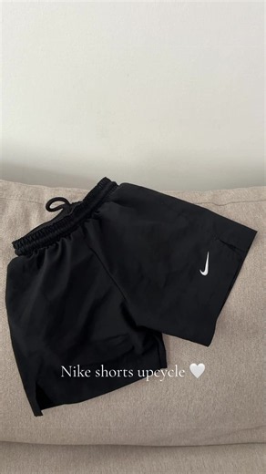 Nike shorts upcycle: easy tiny shorts for 10-month-old
