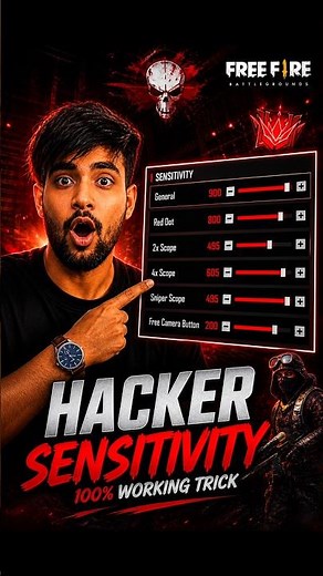 FREE FIRE HACKER SENSITIVITY 🔥 100% HEADSHOT TRICK 😱 BEST SENSITIVITY SETTINGS 2026 | #Shorts#viral