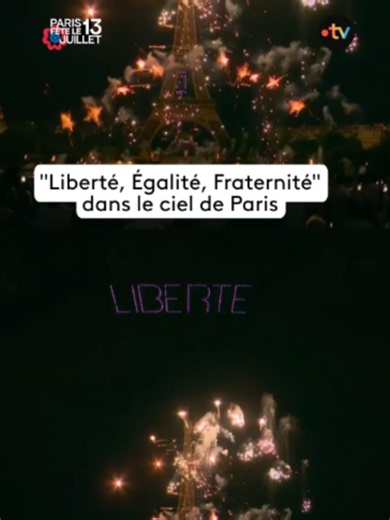 Liberté, Égalité, Fraternité. 😍 Le feu d’artifice de Paris célèbre la devise et les valeurs de la France pour la Fête Nationale. Exceptionnellement tiré le 13 juillet en hommage aux victimes de l'attentat de Nice du 14 juillet 2016, le concert de Paris et le Feu d'artifice sont à (re)voir sur notre plateforme france.tv. Spectacle créé et offert par la Ville de Paris. #feudartifice #onregardequoi #paris