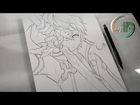 Lineart drawing - kirito ( Sword art online )