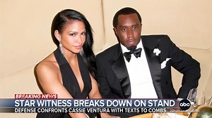 For the fourth day, Sean Combs’ ex-girlfriend Cassie Ventura delivered emotional testimony – breaking down and sobbing as she told the jury her former boyfriend beat her during drug fueled sex sessions with male prostitutes. Aaron Katersky reports. https://abcnews.link/RSHJ4rv | ABC World News Tonight with David Muir