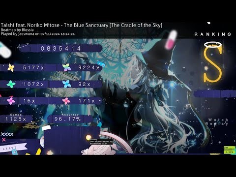 osu!mania | The Blue Sanctuary [[4K] The Cradle of the Sky] 6.35☆ 96.17% 835k