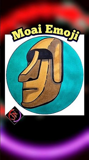 Drawing a Moai Emoji / Easter Island Emoji Art 🗿