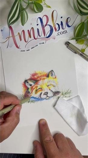 Colored Pencil Drawing of a Sleeping Dog