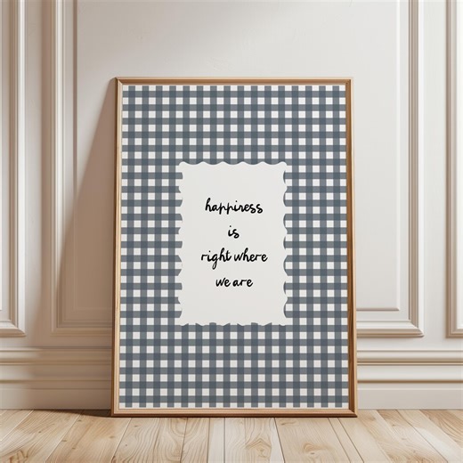 Navy Decor-homely Wall Art, Navy Blue, Kitchen Decor, Retro Prints, Bedroom Decor, Checkered, Housewarming, Trendy Wall Art, Quote Print - Etsy