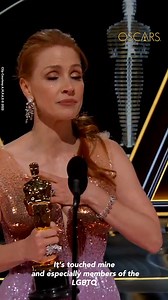 Jessica Chastain accepts the Academy for Best Actress for #TheEyesOfTammyFaye. #Oscars gma.abc/36UKhP3 | Good Morning America