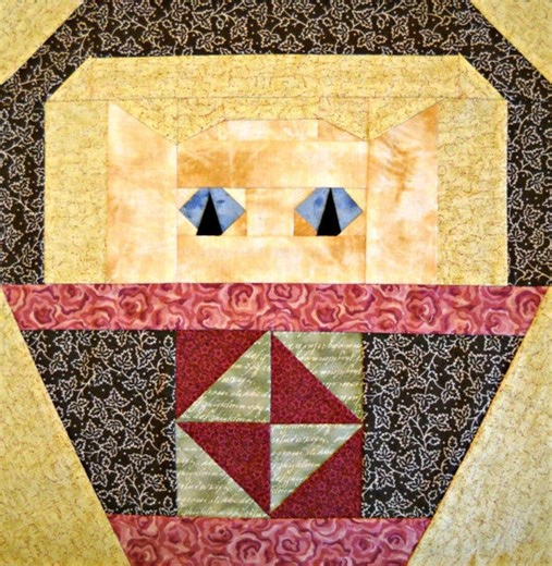 Broken Dishes Cat Quilt Block Pattern, Paper Pieced Kitty Basket (PDF Download) - Etsy Australia