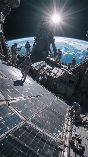 Fixing Solar Panels in Zero Gravity! 🛰️ #space #shorts