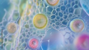 The internal structure of a ciliate showing organelles such as cilia nucleus and vacuoles giving insight into its life processes and . AI generation.