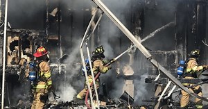 Crews fighting mobile home fire