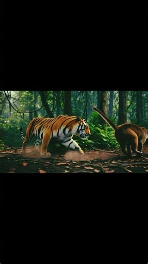 Tiger vs Baboon 🐅🐒 | Kaun Jeetega? Shocking Jungle Battle 😱 #animalfacts