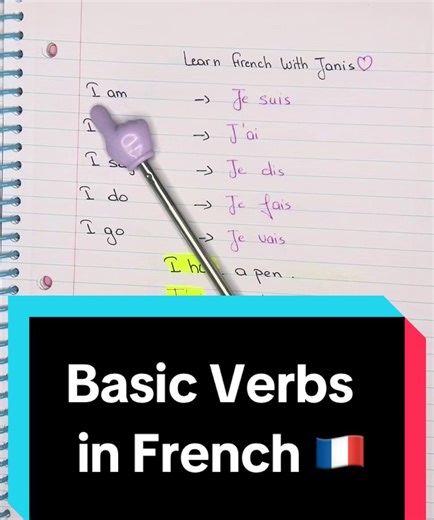 Learn how to say: I am, I have, I say, I do, I go in French 🇫🇷 Simple English → French verbs for everyday conversations ✨ Follow for more easy French lessons! #learnfrench #languagetok #frenchforbeginners #languagelearning #frenchvocabulary