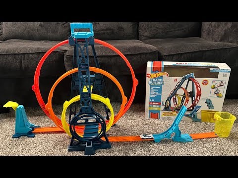Hot Wheels Track Builder Unlimited Triple Loop Kit - Unboxing, Demonstration, and Review