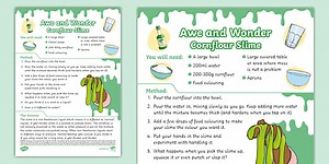 Cornflour Slime Awe and Wonder Science Worksheet