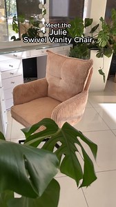 Who is this diva? 🤩 The Julie Swivel Vanity Chair brings elegance and comfort to any vanity or workspace. Featuring ultra smooth velvet, structured armrests, and a subtly tufted cushioned back design. 🌟⁠ ⁠ #ImpressionsVanity #VanityChair #New #Vanity #SlayStation #SwivelChair | Impressions Vanity Co.