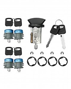 Fast Auto Keys New, Ignition Switch Lock Cylinder and 4 Door Lock Cylinders Set with 2 Keys Fits for Ford Econoline E-150 E-250 E-350 Vans 1997 1998 1999 2000 2001 2002 2003 2004 2005 2006 2007-2020