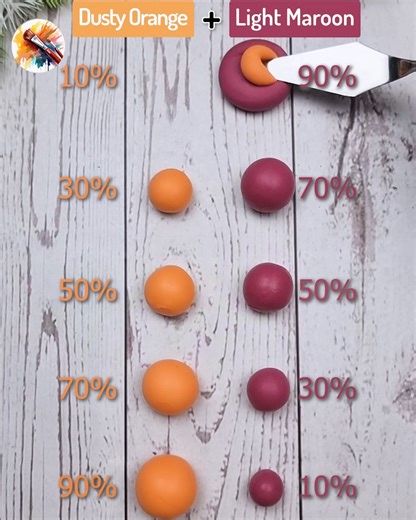 Dusty Orange Vs Light Maroon Satisfying color mixing Clay #Satisfying #crafts #Christmas #clay #asmr #Shorts | Painting Concept