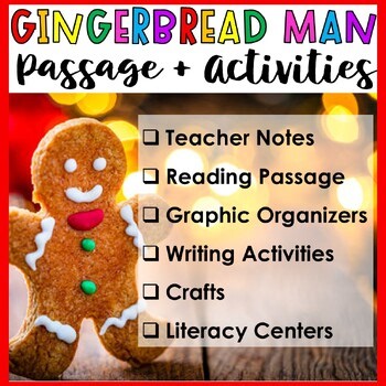 Gingerbread Man Activities Christmas Worksheets December Early Finisher ELA