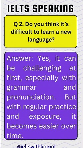 IELTS Speaking Part 1: Intro Questions about Language with Answers | #ielts #shorts