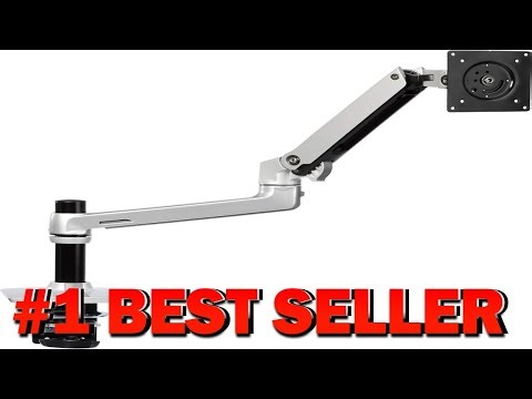 Amazon Basics Single Monitor Stand Lift Engine Arm Mount Silver - B07QNY2G4T