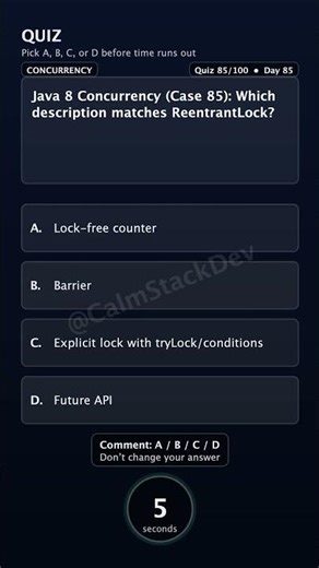 Quiz 285 ReentrantLock Java8 | #shorts #java #quiz