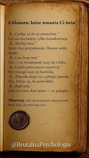 6 kłamstw, które wmawia Ci świat | Brutalna Psychologia