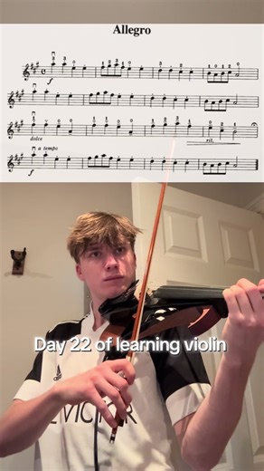 Violin Day 22 🎻 Suzuki Allegro — working on speed and control #violinpractice #violin #motivation #beginnerviolin #fyp