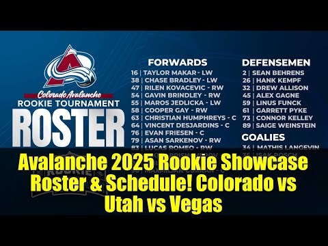Avalanche 2025 Rookie Showcase Roster & Schedule! Colorado vs Utah vs Vegas | Sept 12-14