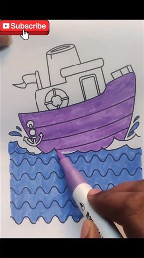 Beautiful Ship Coloring Drawing | Sailing Ship Coloring Page for All Age Groups 🚢🎨