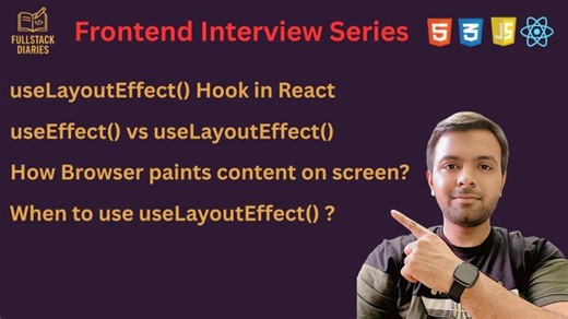 useLayoutEffect Hook in React | useEffect vs useLayoutEffect | How Browser Paints Content on Screen | Mohammed Maknojiya