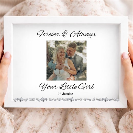 Personalized Father of the Bride Gift, Custom Photo Crystal Frame for Dad