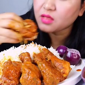 1.3M views · 26K reactions | Butter chicken with rice eating ASMR - MUKBANG ©Dmaya MUKBANG | Eating Show 360 | Facebook