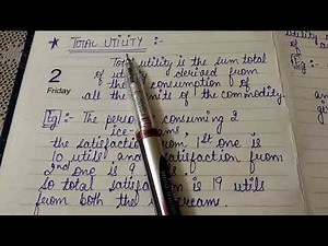 Concepts Of Utility （Total Utility And Marginal Utility ）