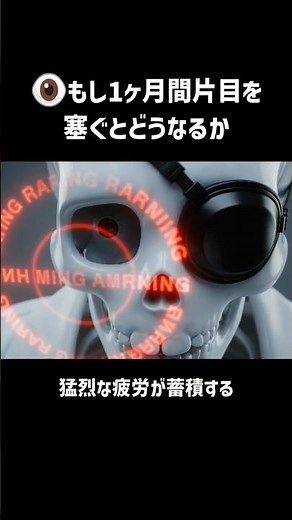 👁️もし1ヶ月間「片目」を塞ぐとどうなるか #shorts #もしも #科学 #人体 #雑学 #視力 #脳科学 #解説動画 #不思議