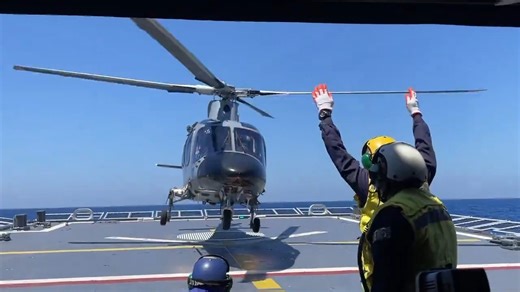 Manila’s multipurpose naval helicopter AgustaWestland AW-109 was used for the rotary flight operations, photo exercise and maritime domain awareness. Washington’s multi-mission naval helicopter MH60-R and maritime patrol aircraft P-8A Poseidon also joined the multilateral maritime cooperative activity. | via Bianca Dava, ABS-CBN News | ABS-CBN News