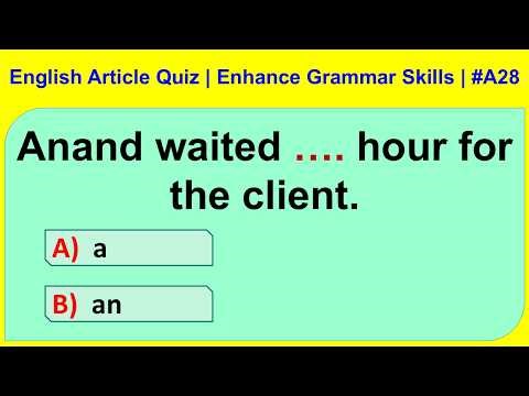 English Article Quiz | Enhance Grammar Skills | Siriz #A28