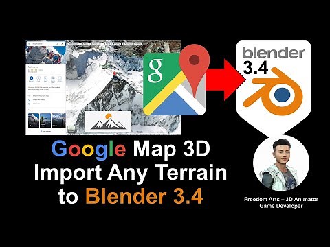 Google Map 3D Terrain to Blender 3.4 - Full Tutorial