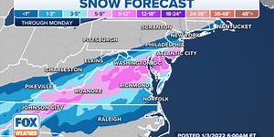 First winter storm of 2022 dumped heavy snow across mid-Atlantic on Monday
