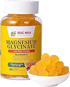 Magnesium Glycinate Gummies 100mg for Kids and Adults - Glicinato de Magnesio